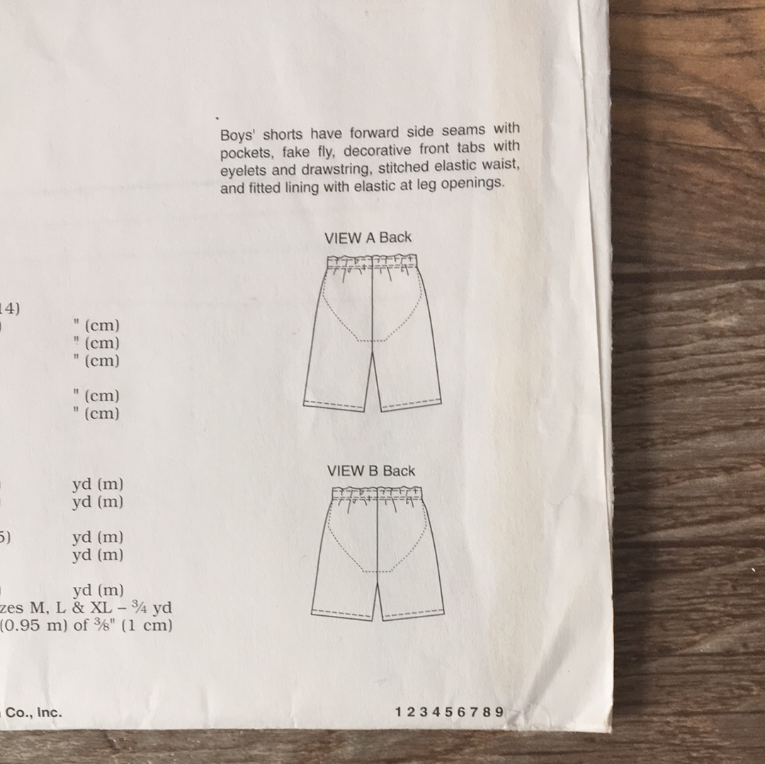 Boys Swimwear Sewing Pattern Size 4 to 14 Kwik Sew 3430
