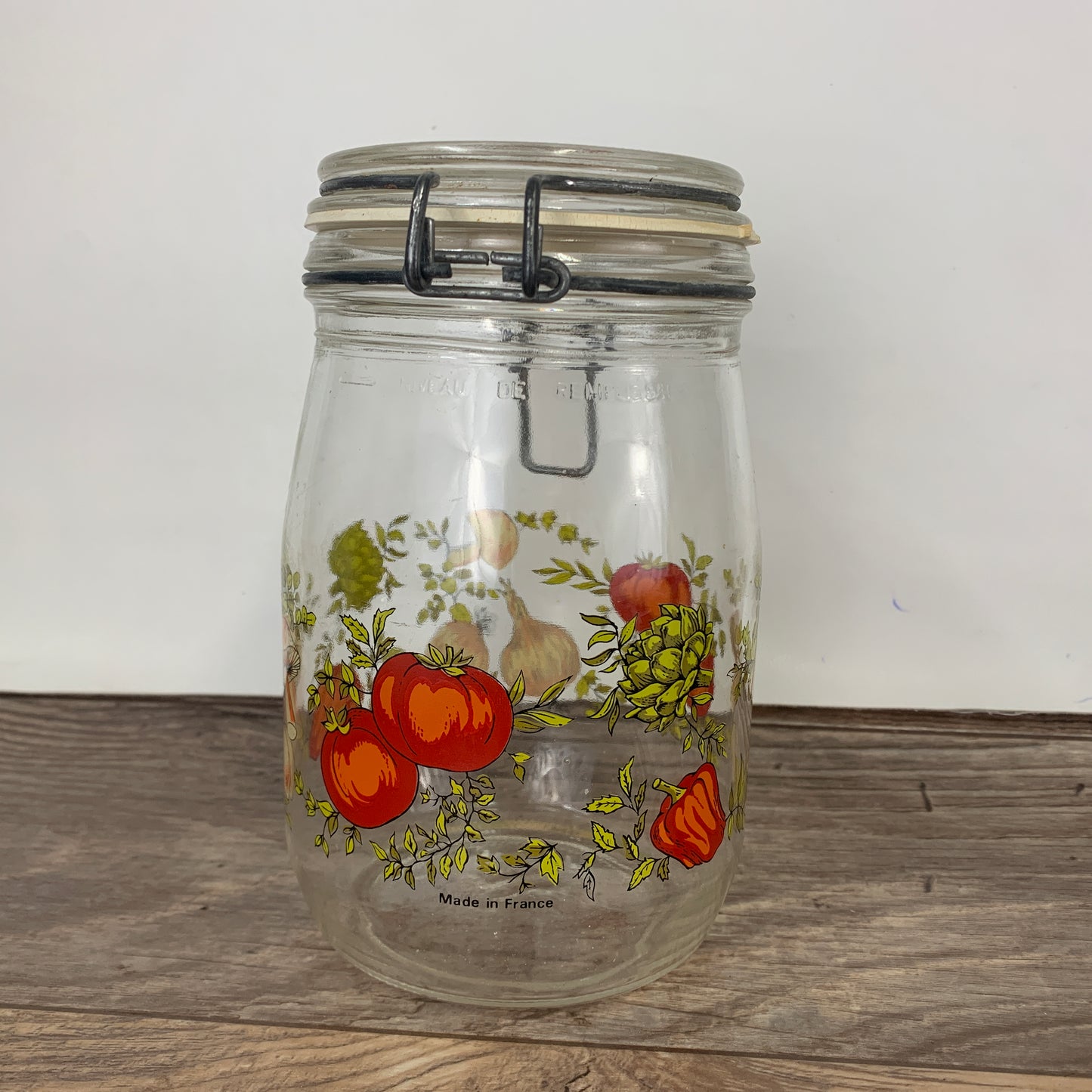 Merry Mushroom Canister, Made in France Glass Storage Container Spice of Life