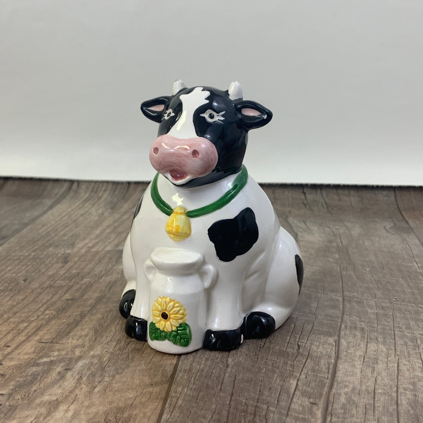 Black and White Ceramic Cow Coin Bank