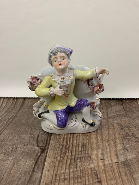 Small Ceramic Vase of a Romantic Suitor on One Knee