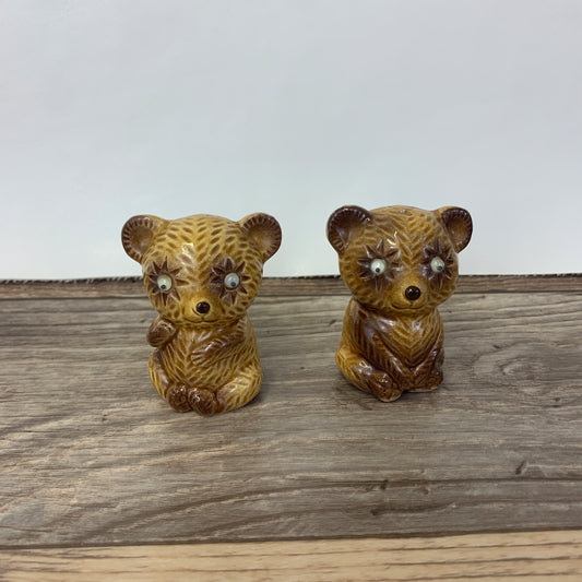 Bear Shaped Salt and Pepper Shakers with Googly Eyes