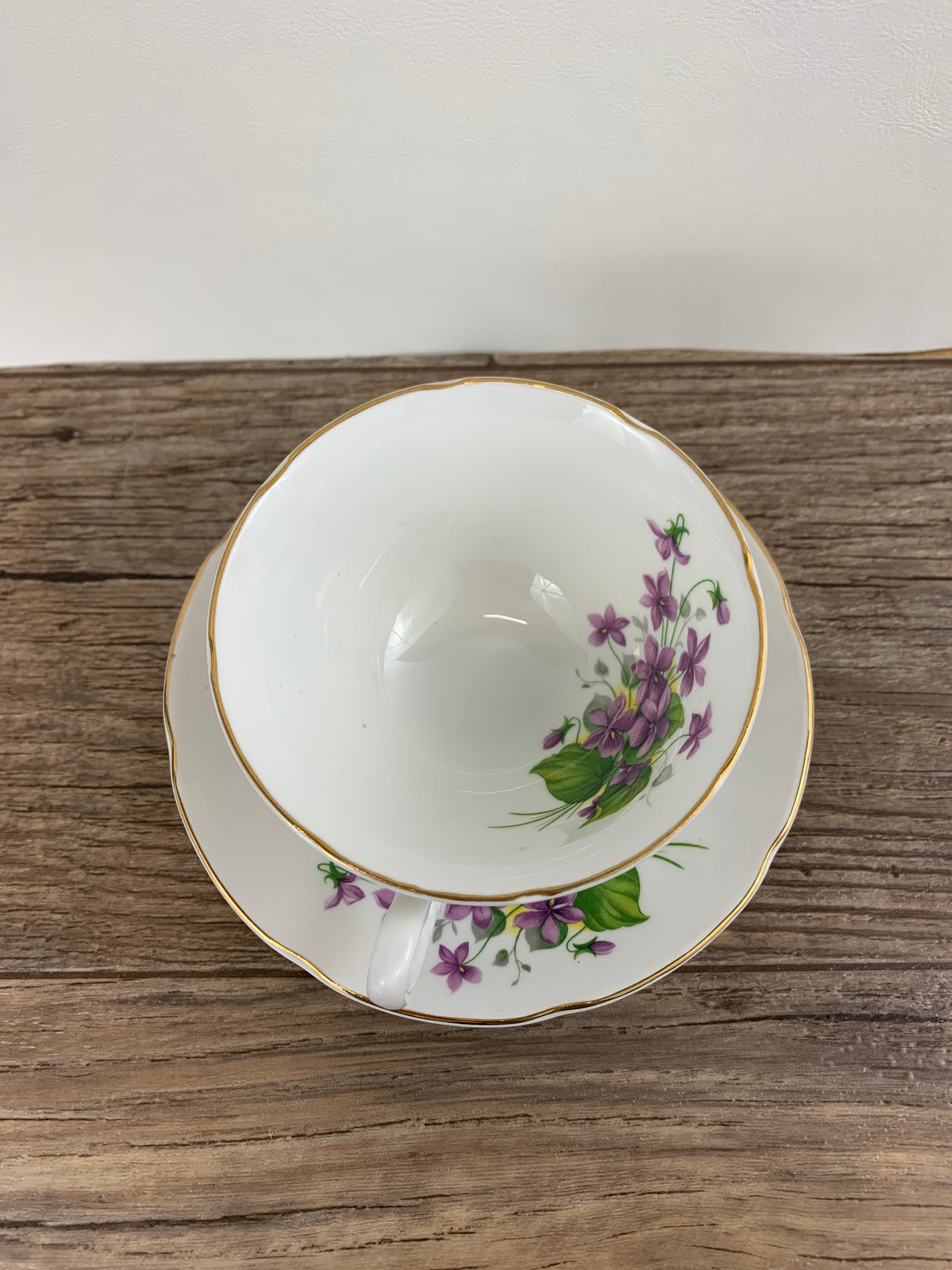 Vintage Tea Cup with Purple Violets, Royal Grafton Teacup