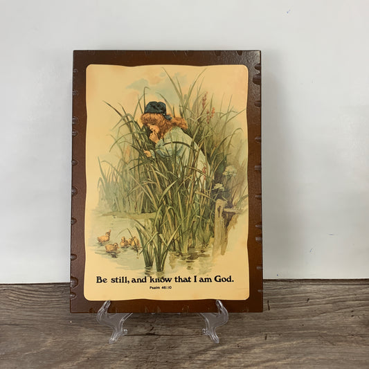 Psalm 46:10 Be Still and Know That I am God Vintage Religious Wall Hanging