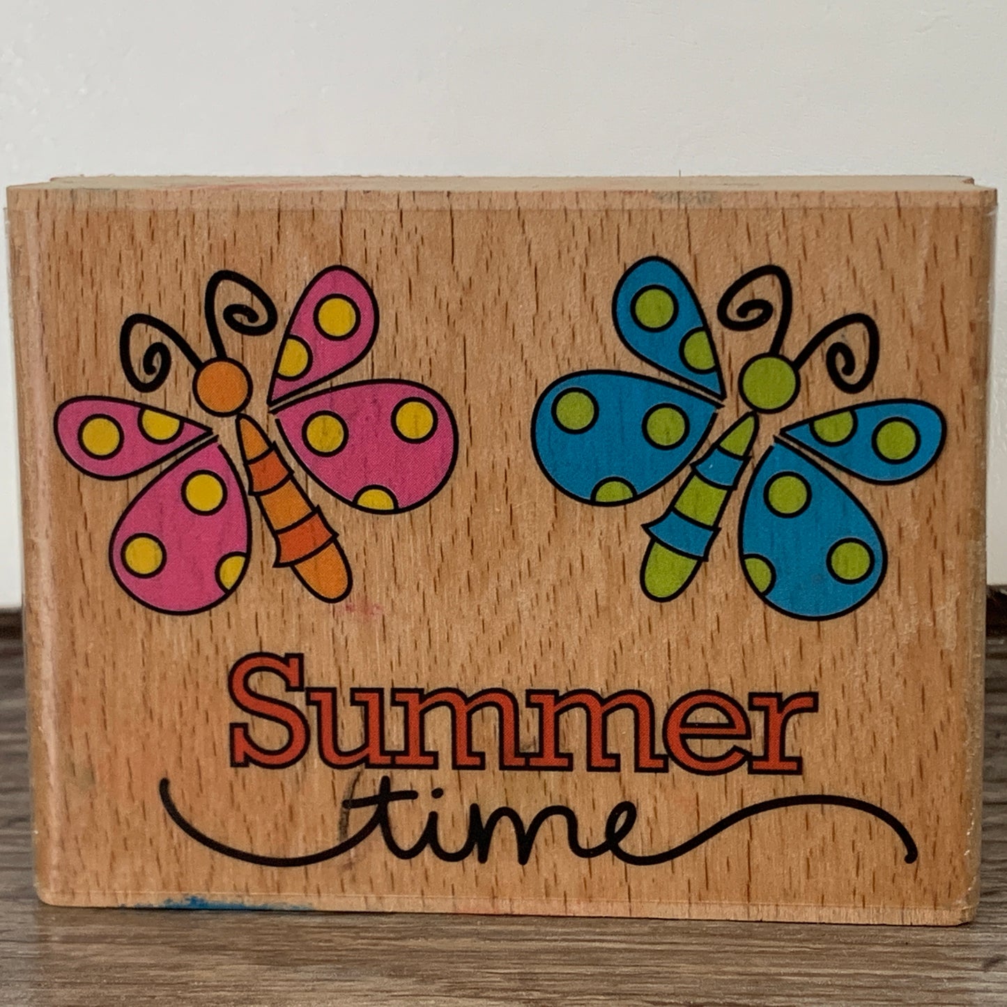 Summer Time Rubber Stamp with Butterflies Studio G Alison Wong