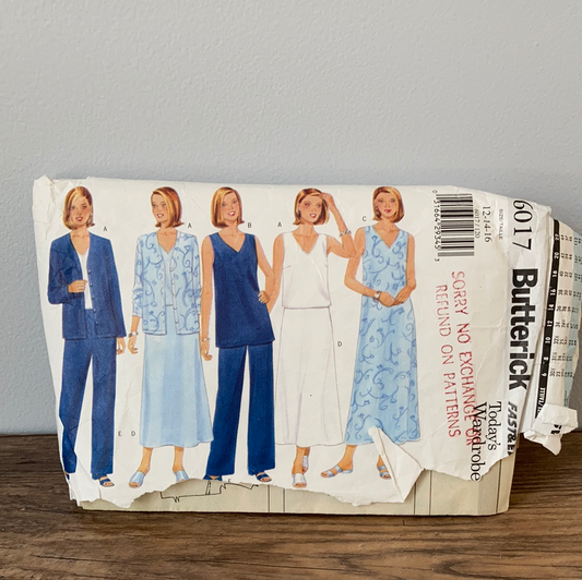 Misses Dress Pants Top Jacket Skirt Sewing Pattern Size 12 to 16 Butterick 6017 Petite Pattern