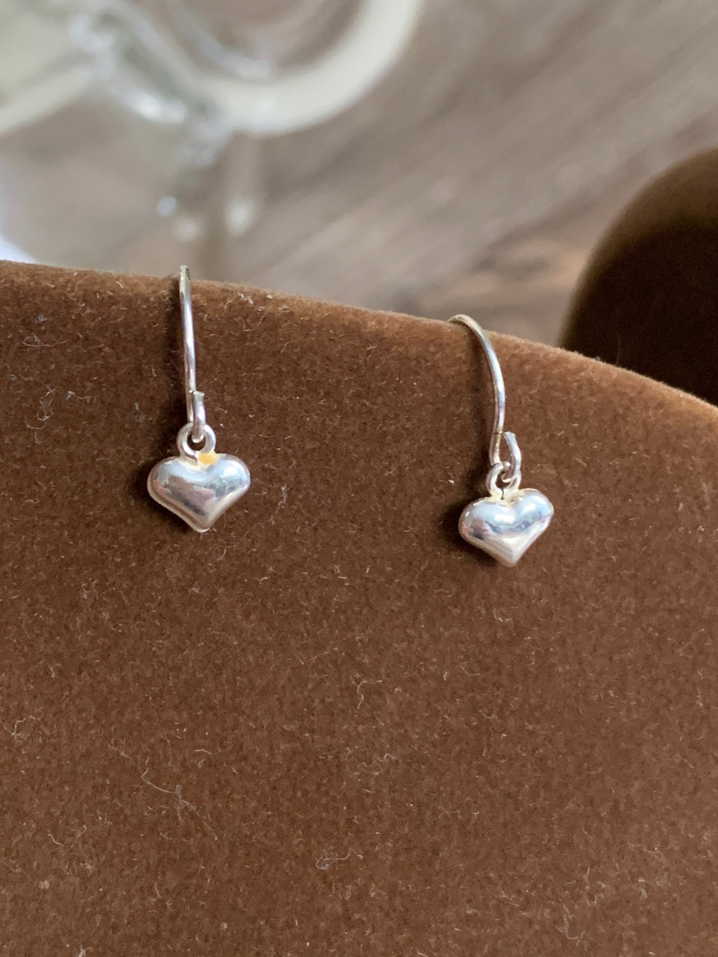 Silver Hearts Dangle Earrings Puffy Hearts Girlfriend Gifts Stocking Stuffers