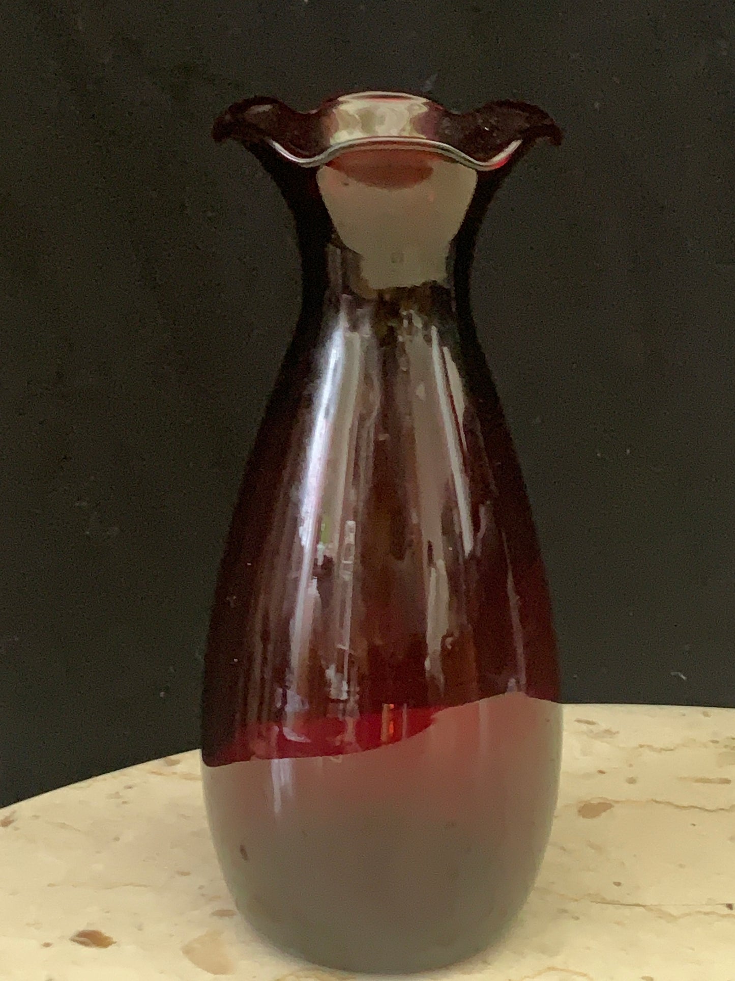 Ruby Glass Red Blown Glass Vase Small Red Bud Vase Vintage Home Decor