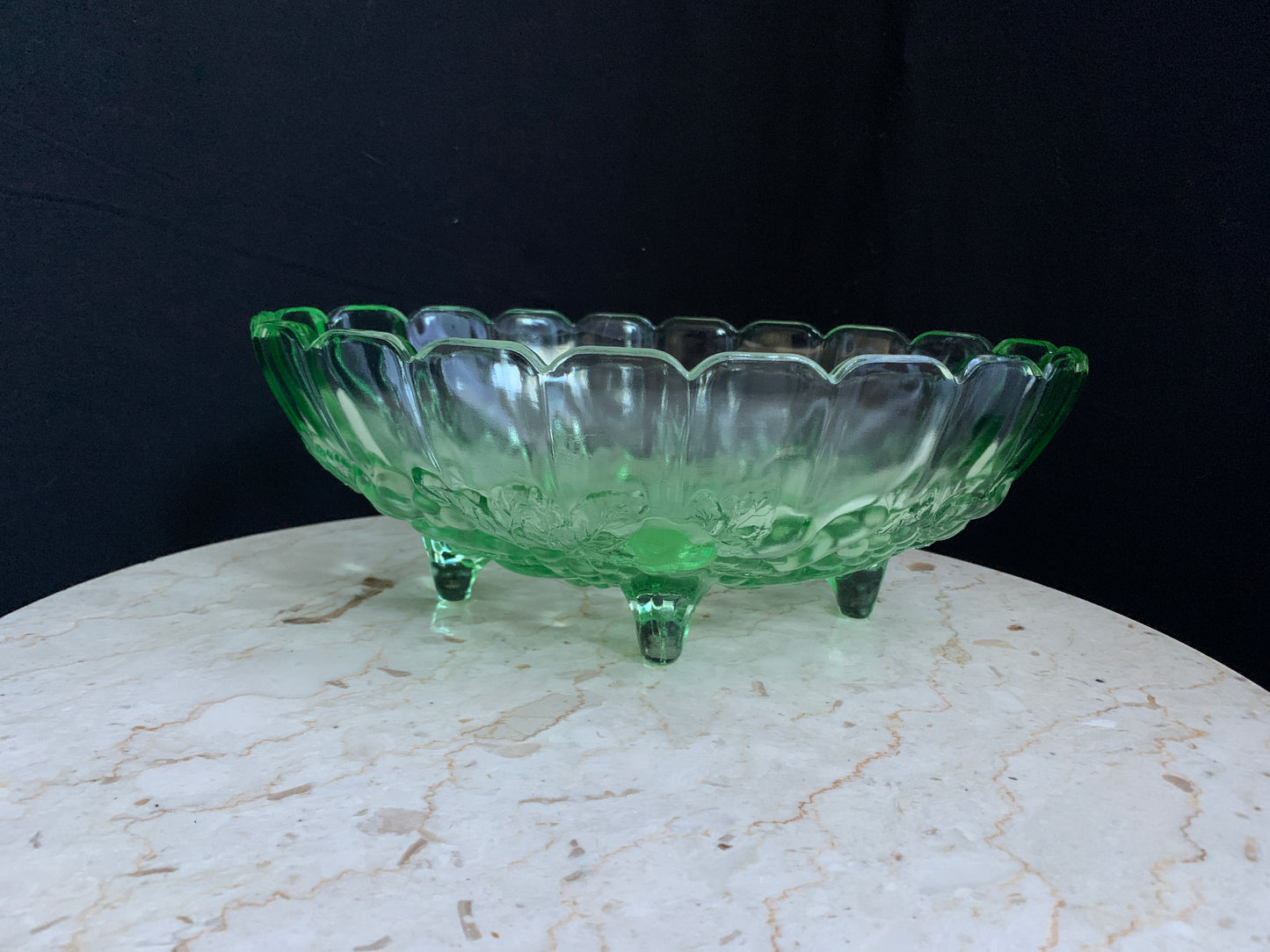 Indiana Glass Vintage Green Fruit Bowl