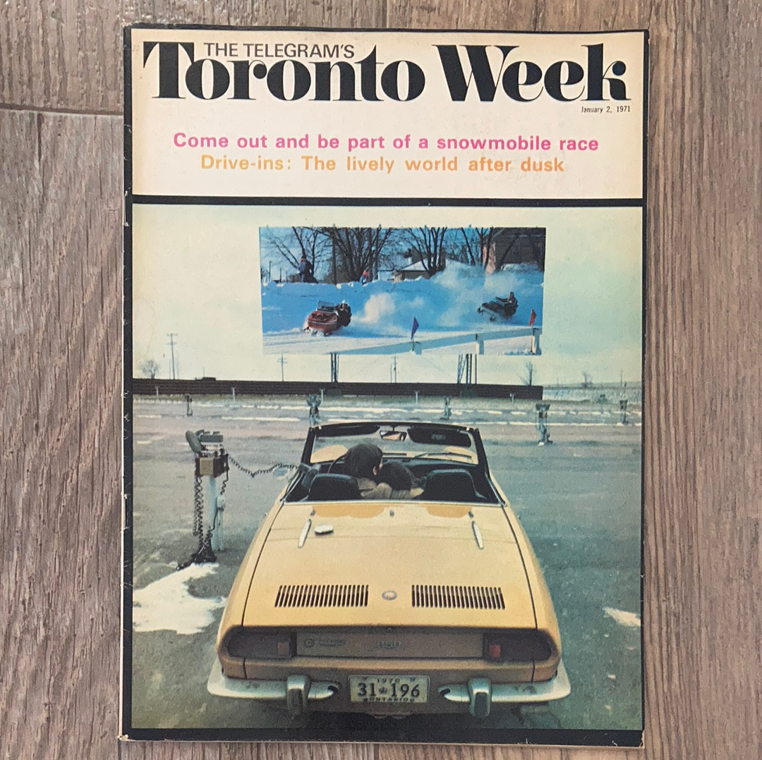 Toronto Week Vintage Magazine January 2 1971 Vintage Toronto Entertainment Magazine