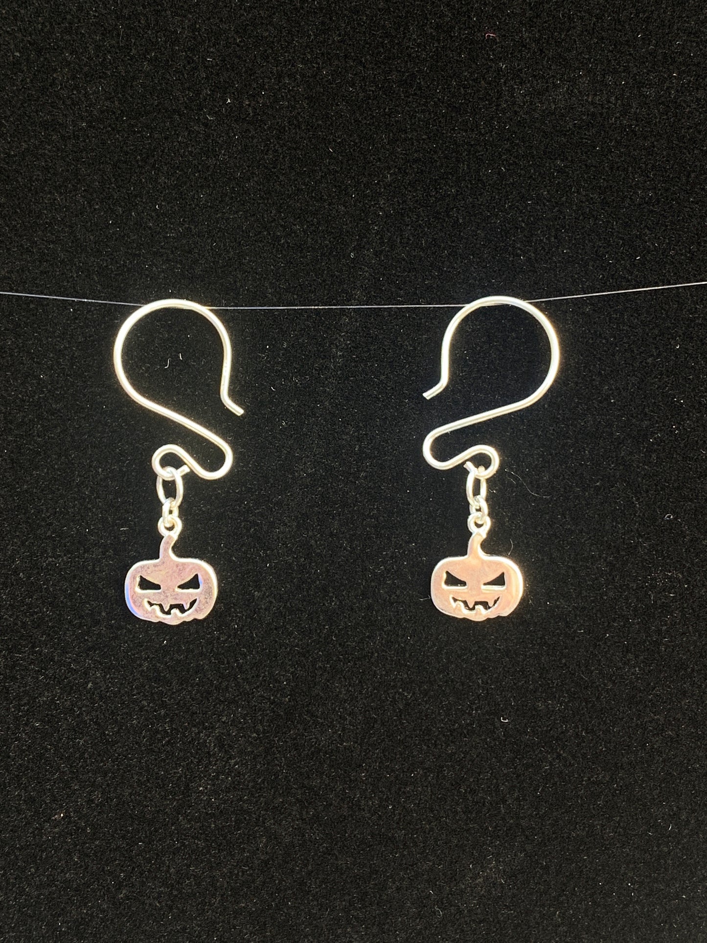 Sterling Silver Pumpkin Earrings on Fancy French Wires