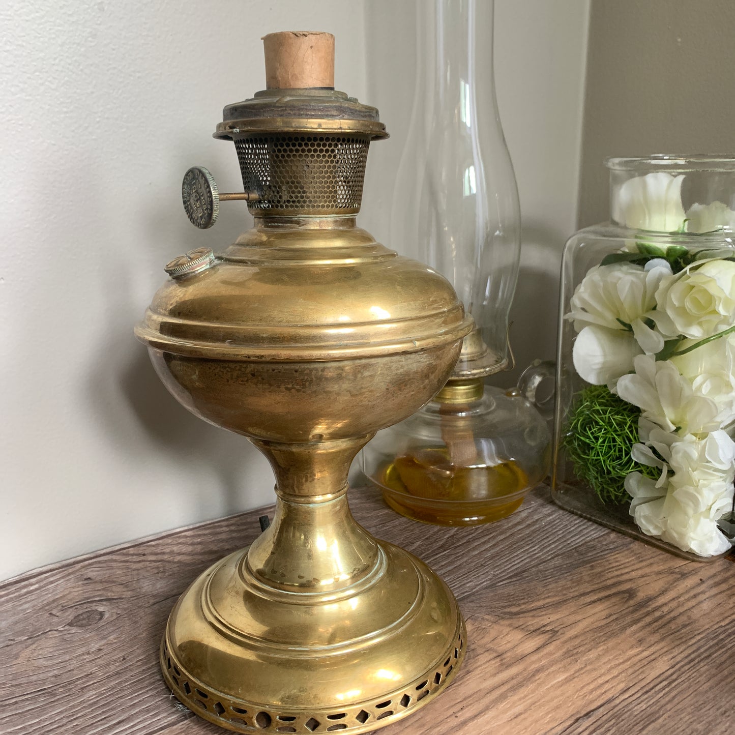 Converted Brass Aladdin Oil Lamp - Needs re Wiring
