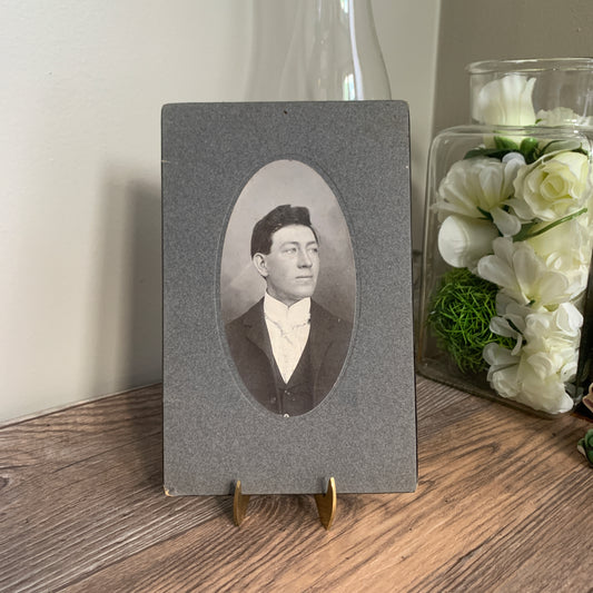 Antique Cabinet Card Photo H G Kidd Handsome Gentleman Black and White Photo