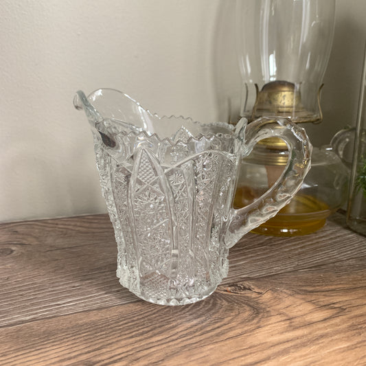 Pressed Glass Creamer or Small Pitcher Vintage Home