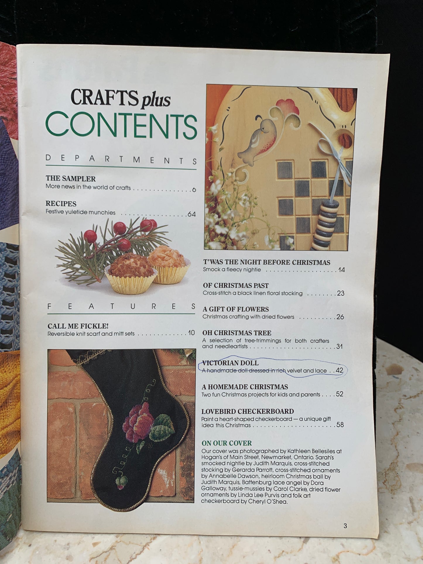 Christmas Craft Pattern Magazine Crafts Plus 1989