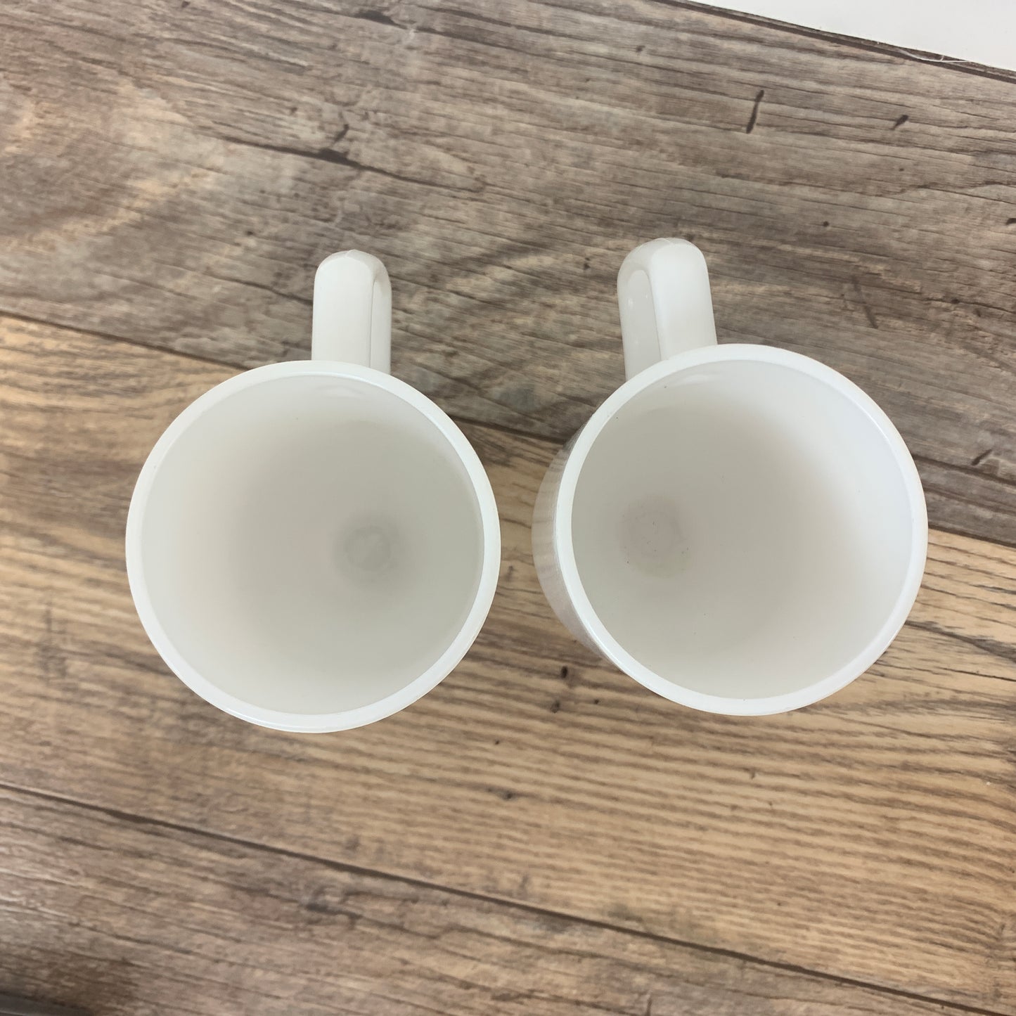 Milk Glass Pedestal Coffee Mugs, Set of 2 Vintage Mugs