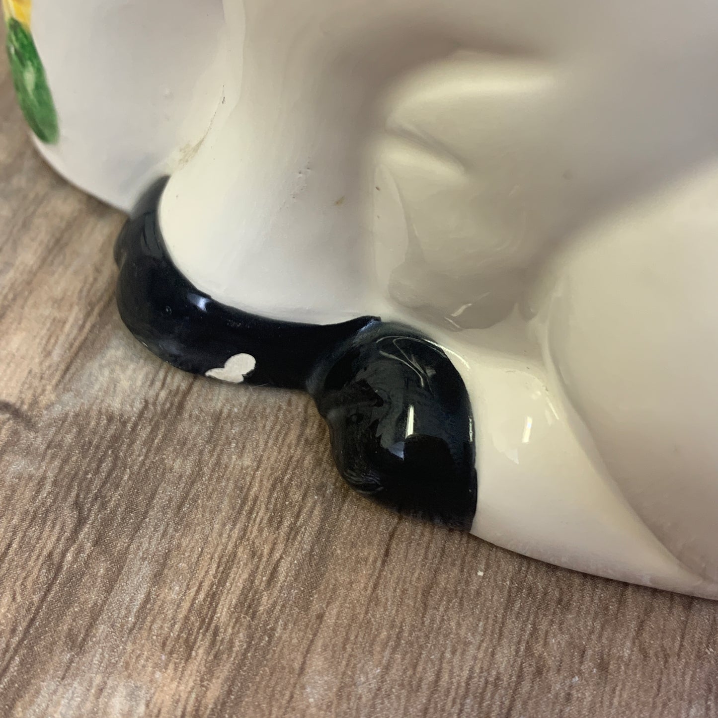 Black and White Ceramic Cow Coin Bank