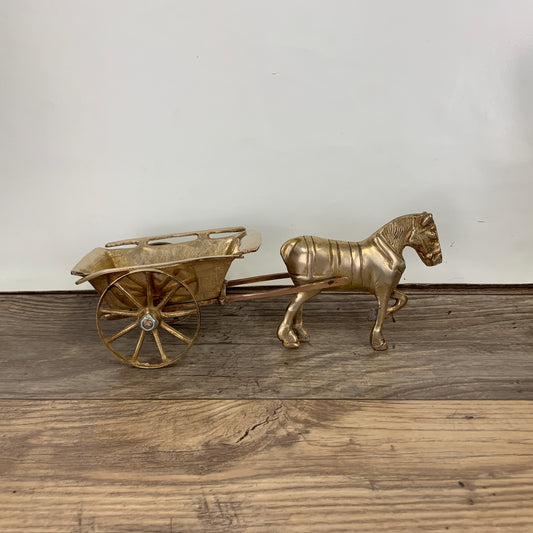 Brass Horse and Cart Figurine