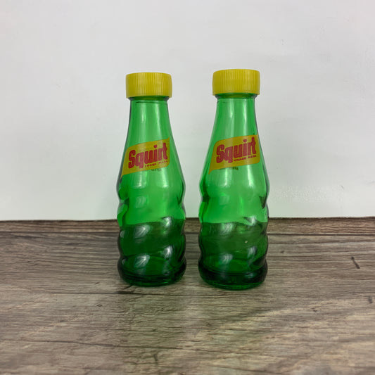 Squirt Pop Bottle Salt and Pepper Shakers, Vintage Green Pop Bottle Salt & Pepper Shakers