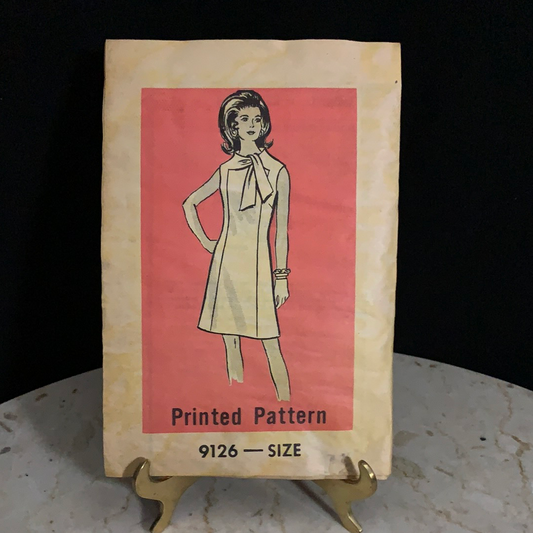 Vintage Mail Order Sewing Pattern Semi Fitted Dress w Neck Scarf