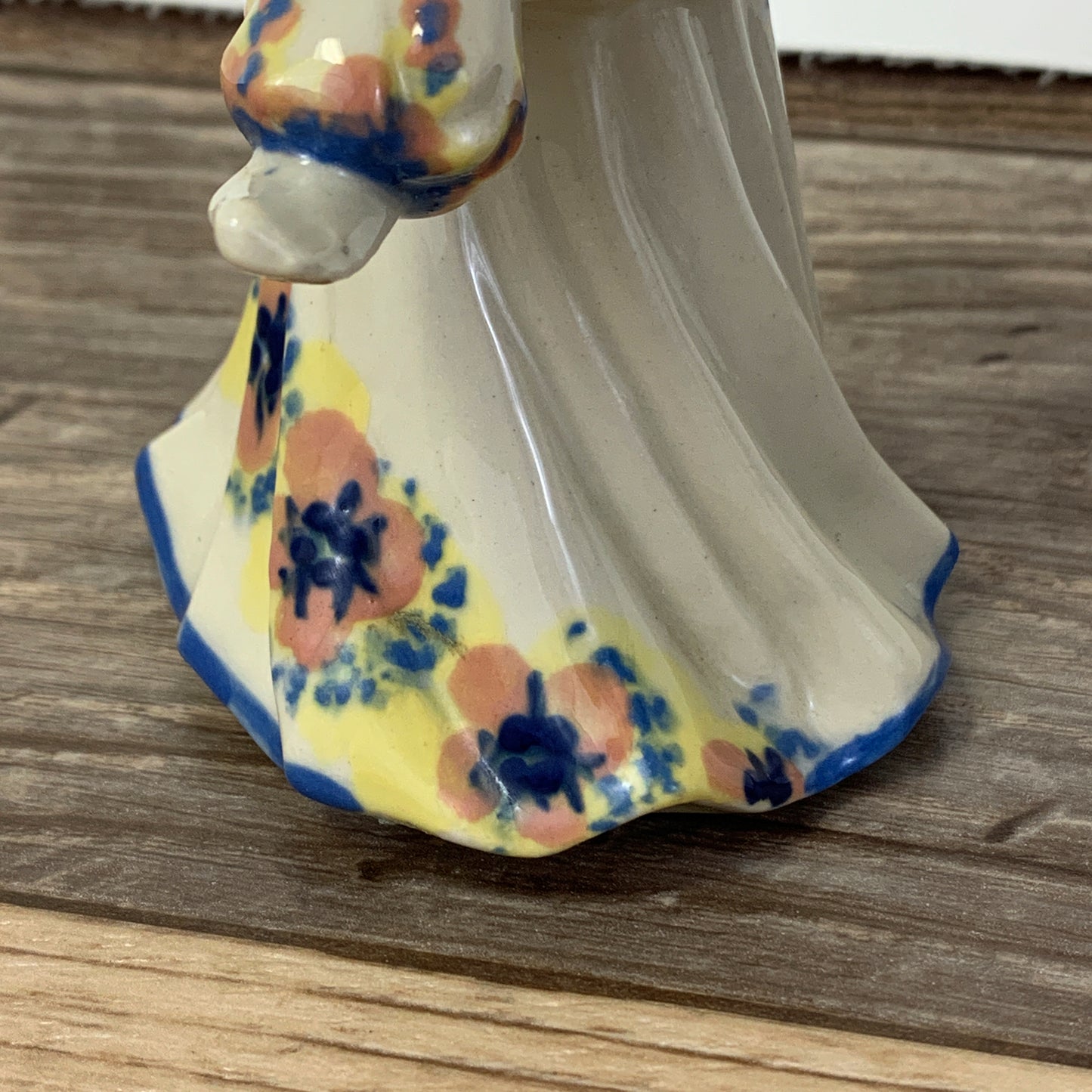 Vintage Ceramic Studios Dancing Girl, Hand Painted Ceramic Gypsy Figurine Pink and Blue