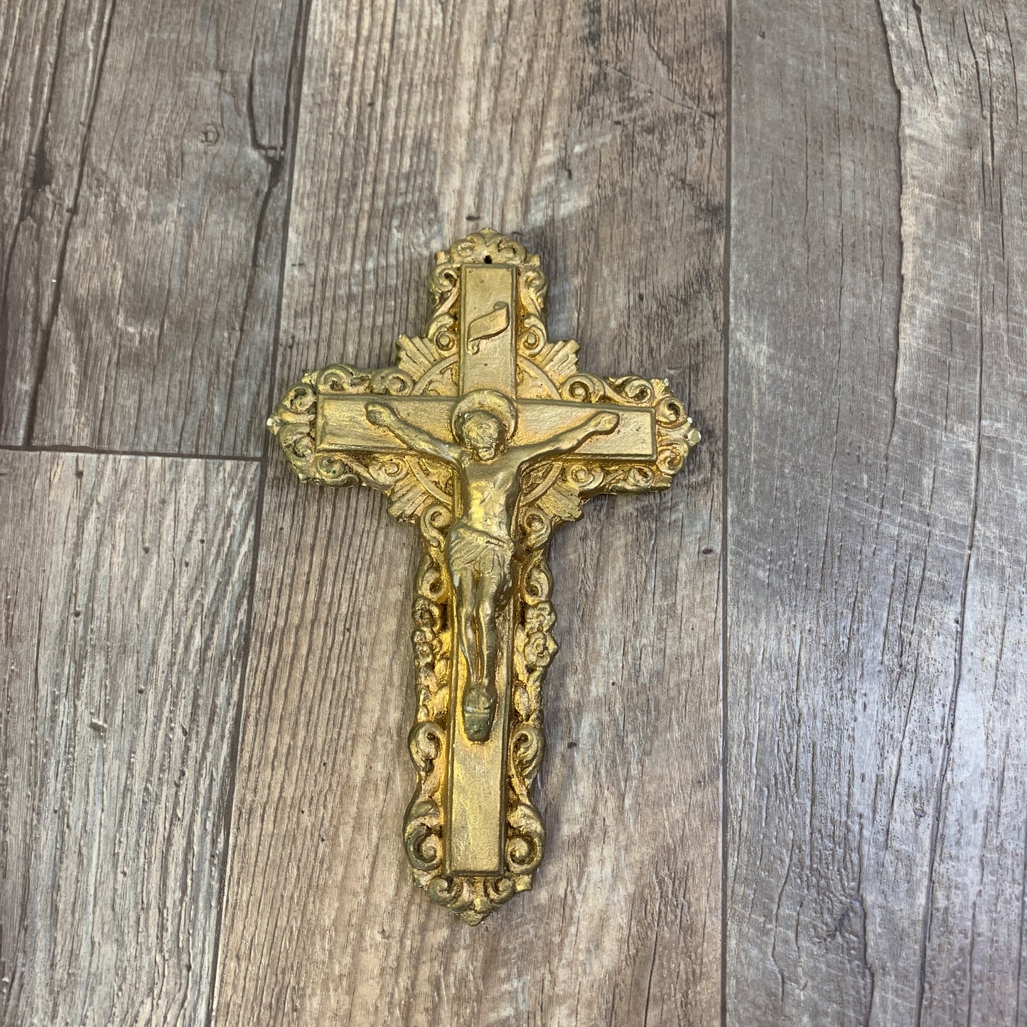 Vintage Chalkware Crucifix Religious Wall Hanging Gift for Christian