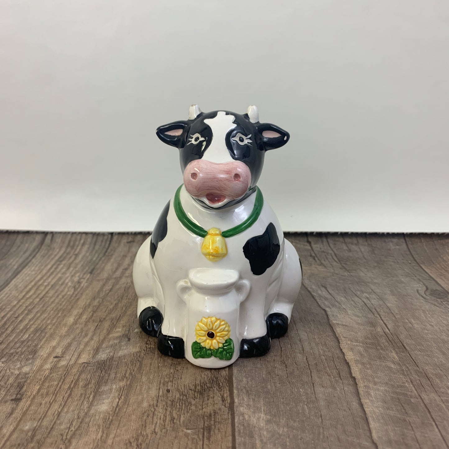 Black and White Ceramic Cow Coin Bank