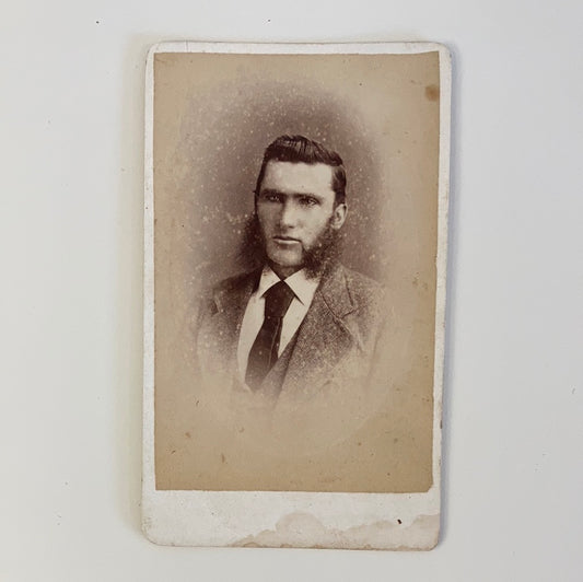 Original Antique Photograph Calling Card of a Young Man with Side Burns CDV