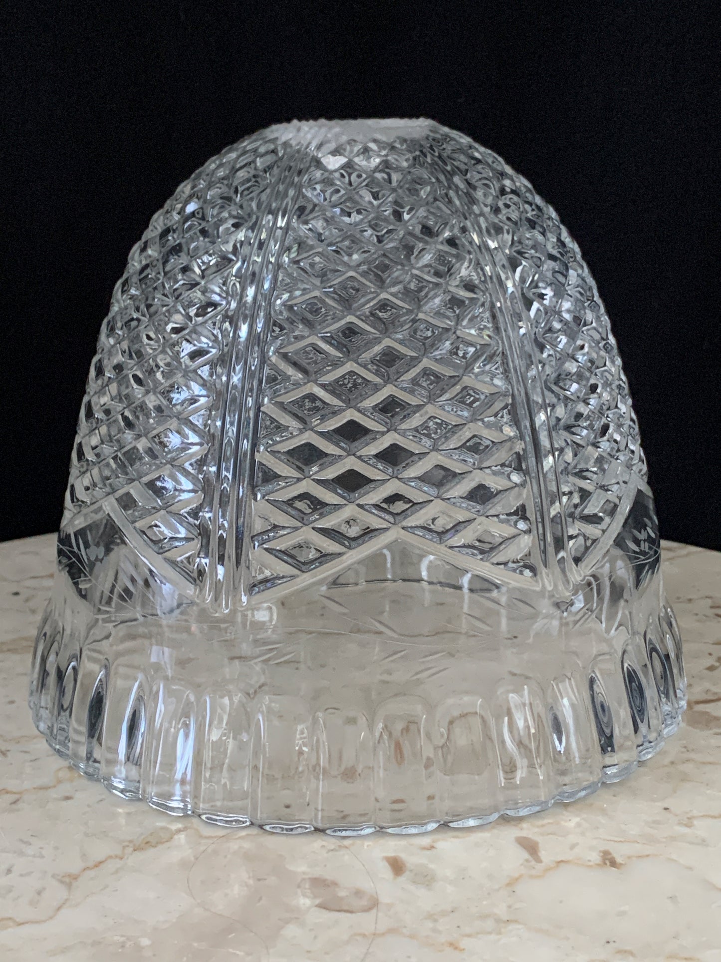 Vintage Glass Bell Shaped Lamp Shade Clear Pressed Glass Lamp Shade