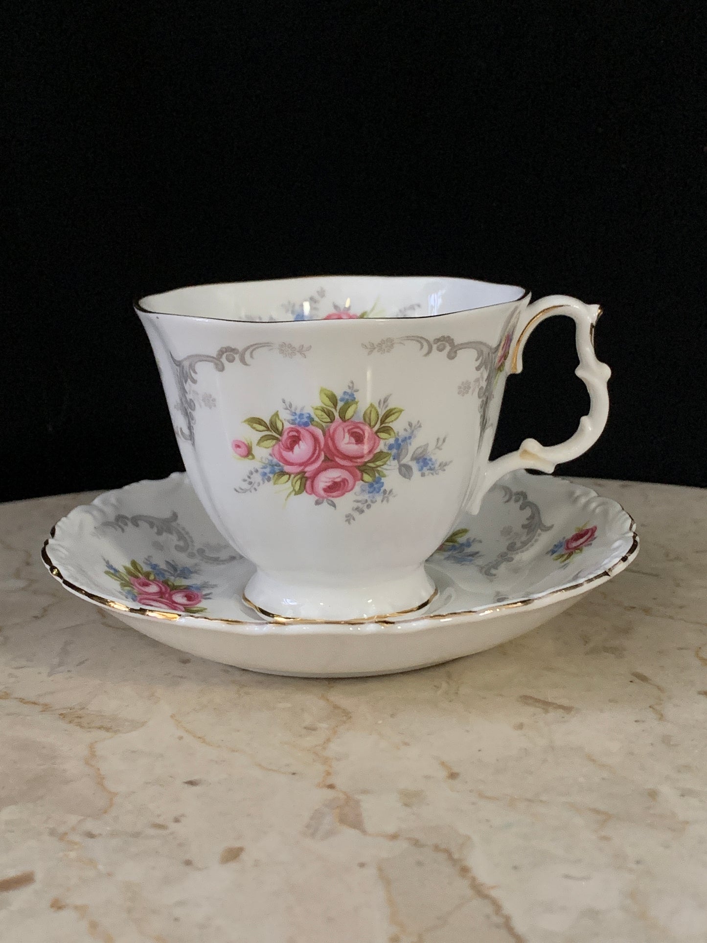 Royal Albert Tranquility Teacup and Saucer Set Pink Floral Teacup