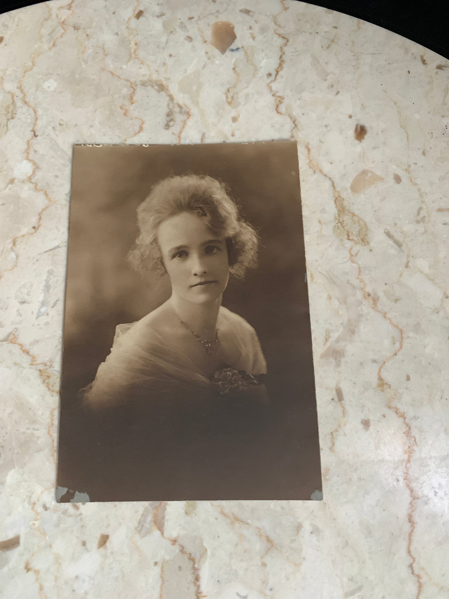 Vintage Sepia Photo in Paper Frame