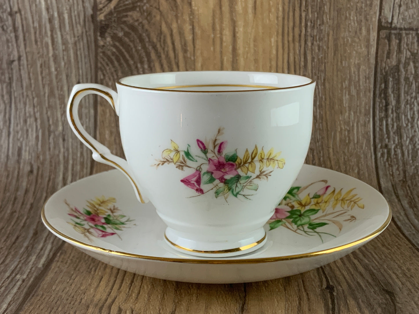Vintage Teacup with Pink Trumpet Flowers Clare China Pink Floral Tea Cup