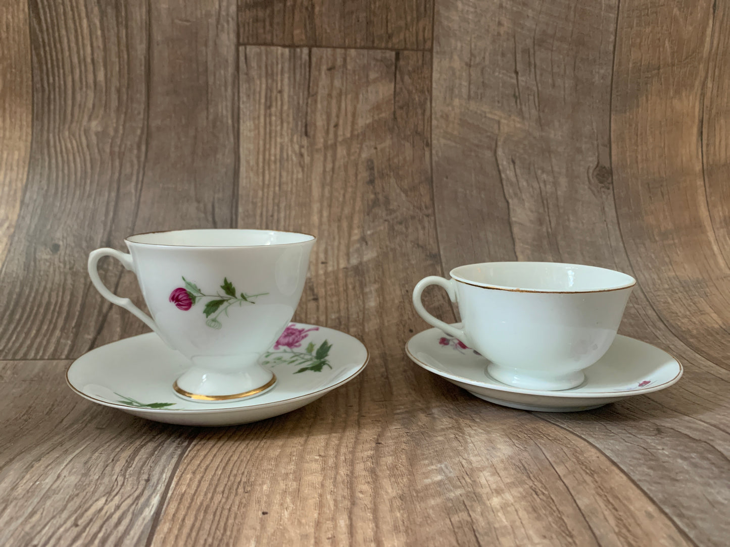 Set of 4 Vintage Floral Teacups Instant Tea Party