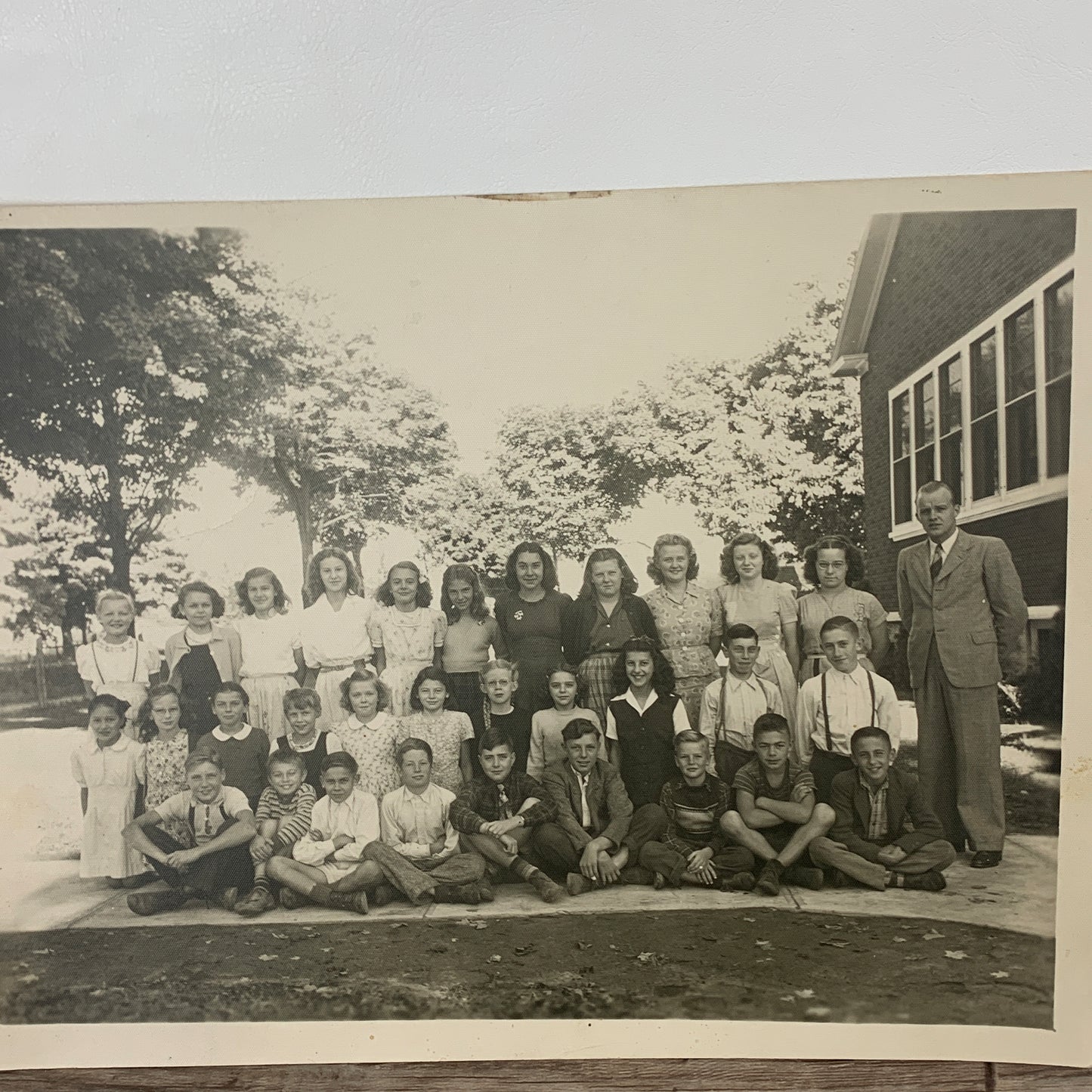 Vintage Class Photo, Black and White School Photo, Found Photo