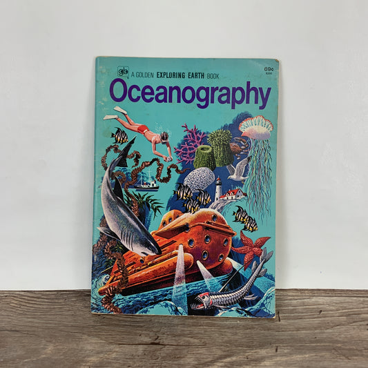 Vintage Golden Exploring Earth Book Oceanography, Underwater Exploration Vintage School Book