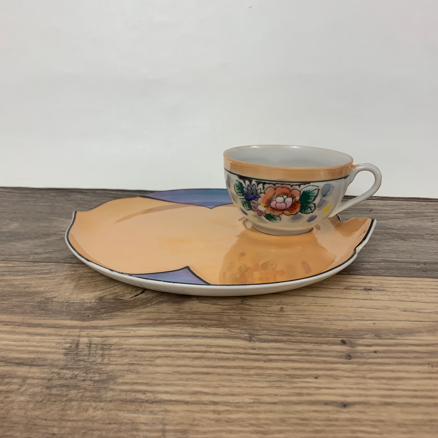Vintage Japan Luster Ware Tea Cup and Snack Plate