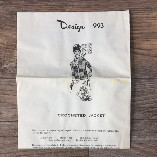 Crocheted Ladies Jacket Pattern Size 10 12 or Size 14 16
