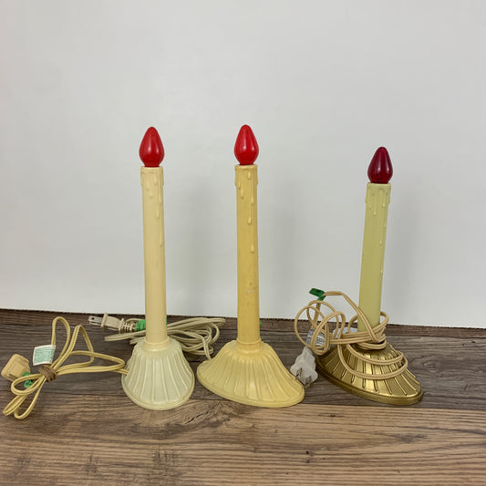 Vintage Electric Candles with Red Lights Vintage Christmas Decorations Chandelier