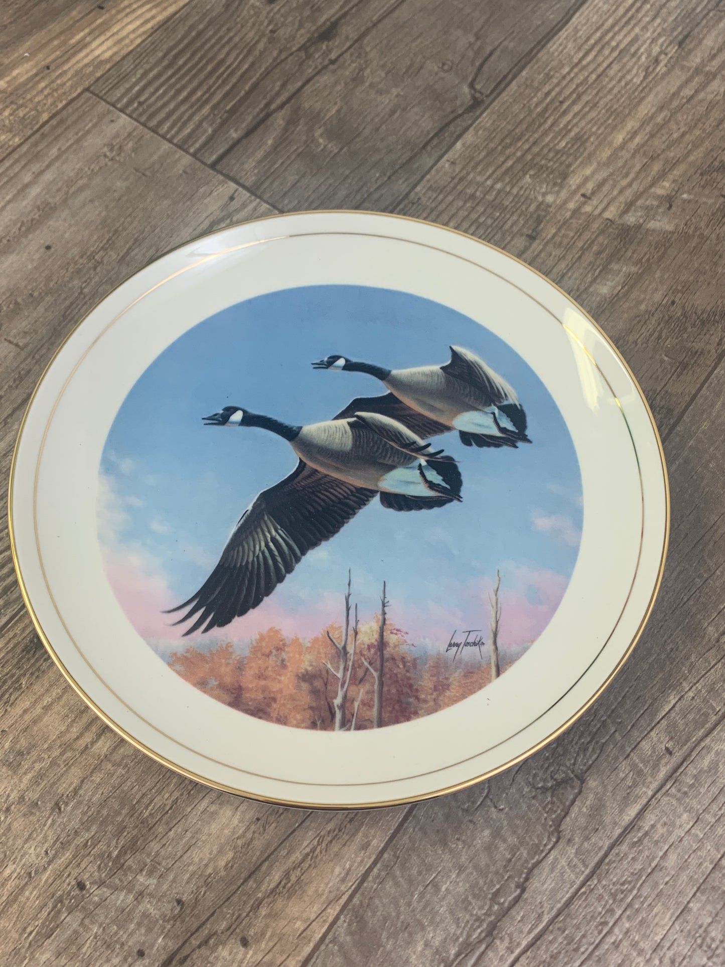 Ducks Unlimited 1987 Canada Geese Collector Plate Larry Toschik