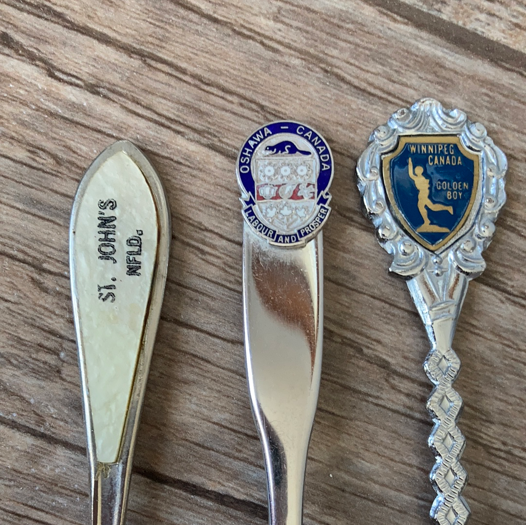 14 Canadian Vintage Collectible Souvenir Spoons Instant Collection Travel Souvenirs Vintage Canadianna