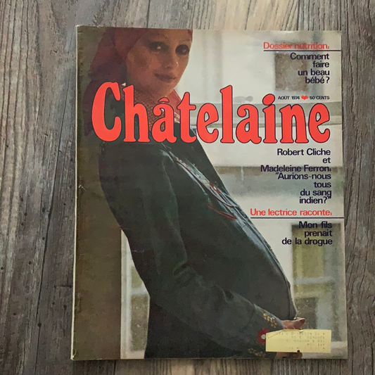 Vintage French Chatelaine Magazine August 1974