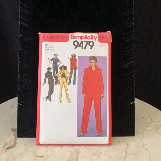 Vintage Sewing Pattern Simplicity 9479 Ladies Pant Suit Pattern