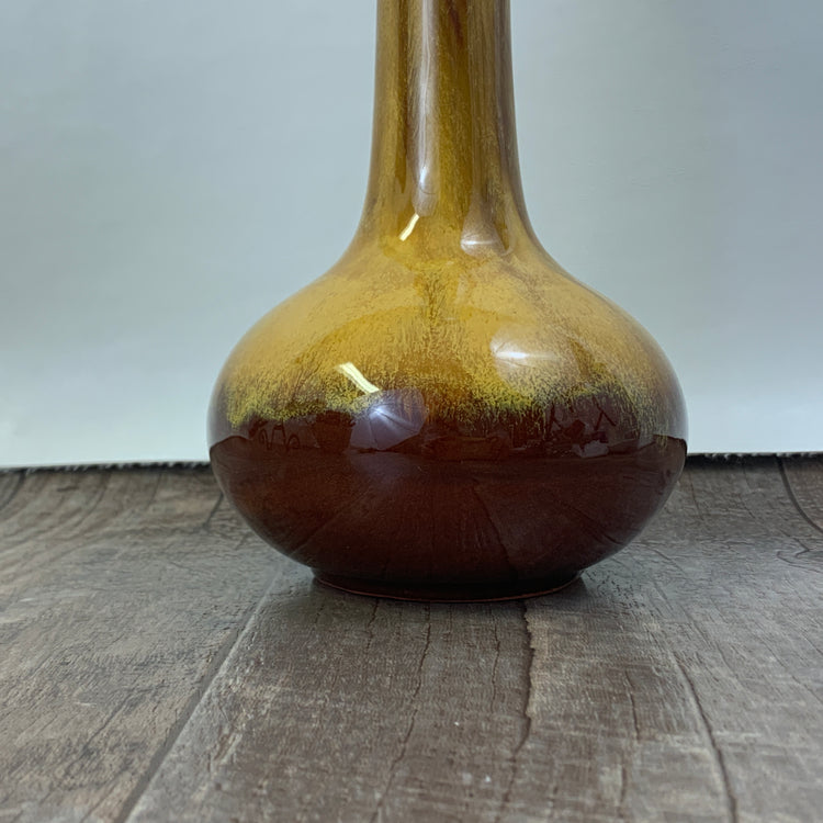Tall Mid Century Pottery Vase Harvest Gold Tall Vase BarbeesTreasures
