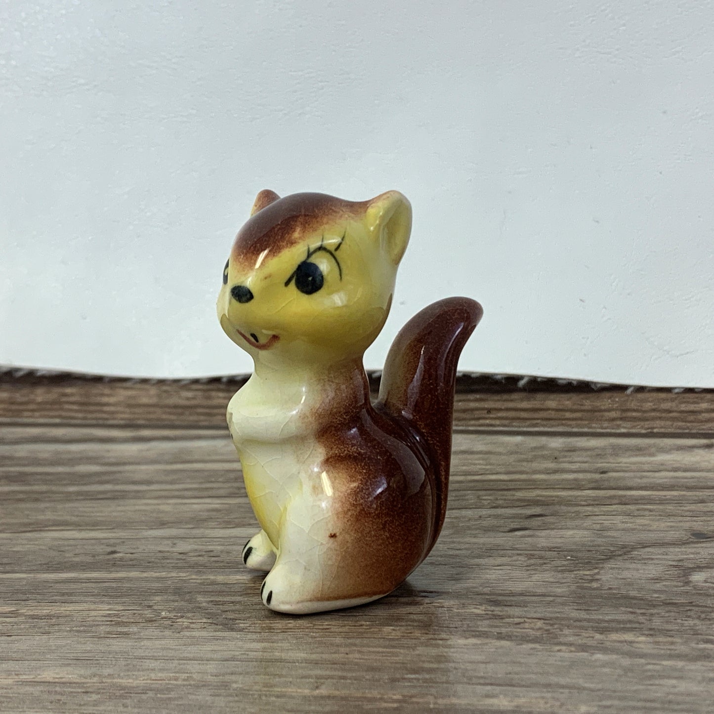 Squirrel Miniature Figurine, Vintage Japan Ceramics Tiny Chipmunk, Desk Decoration