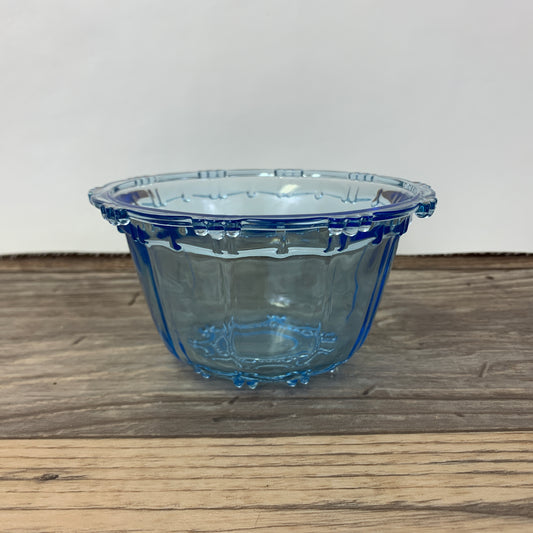 Small Clear Blue Glass Bowl KIG Oyster and Pearl Vintage Blue Glass Dish