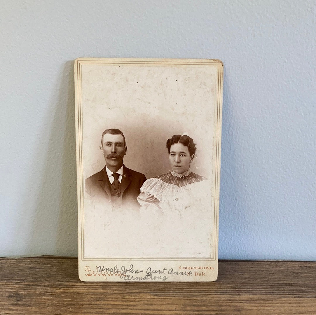 Antique Cabinet Card Portrait of a Married Couple CDV