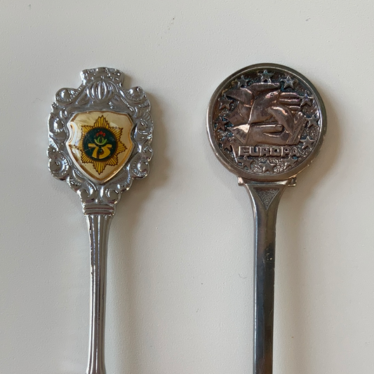 Pair of Vintage Commemorative Souvenir Spoons