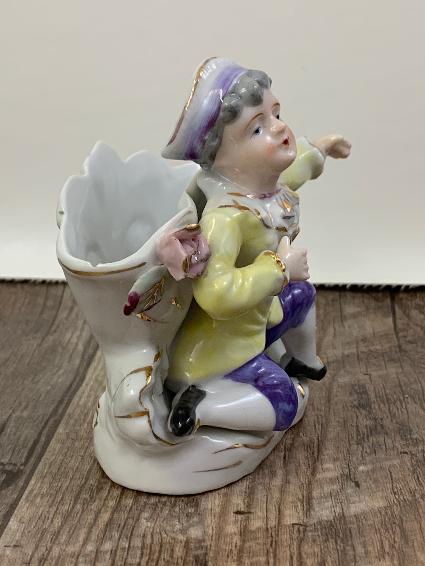 Small Ceramic Vase of a Romantic Suitor on One Knee