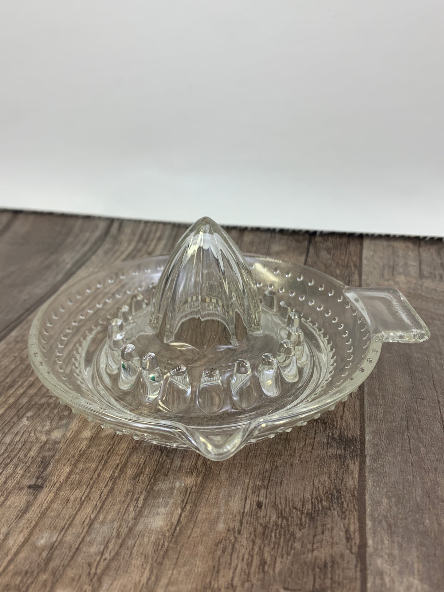 Small Clear Glass Juice Press with Hobnail Pattern Vintage Citrus Reamer Vintage Kitchen