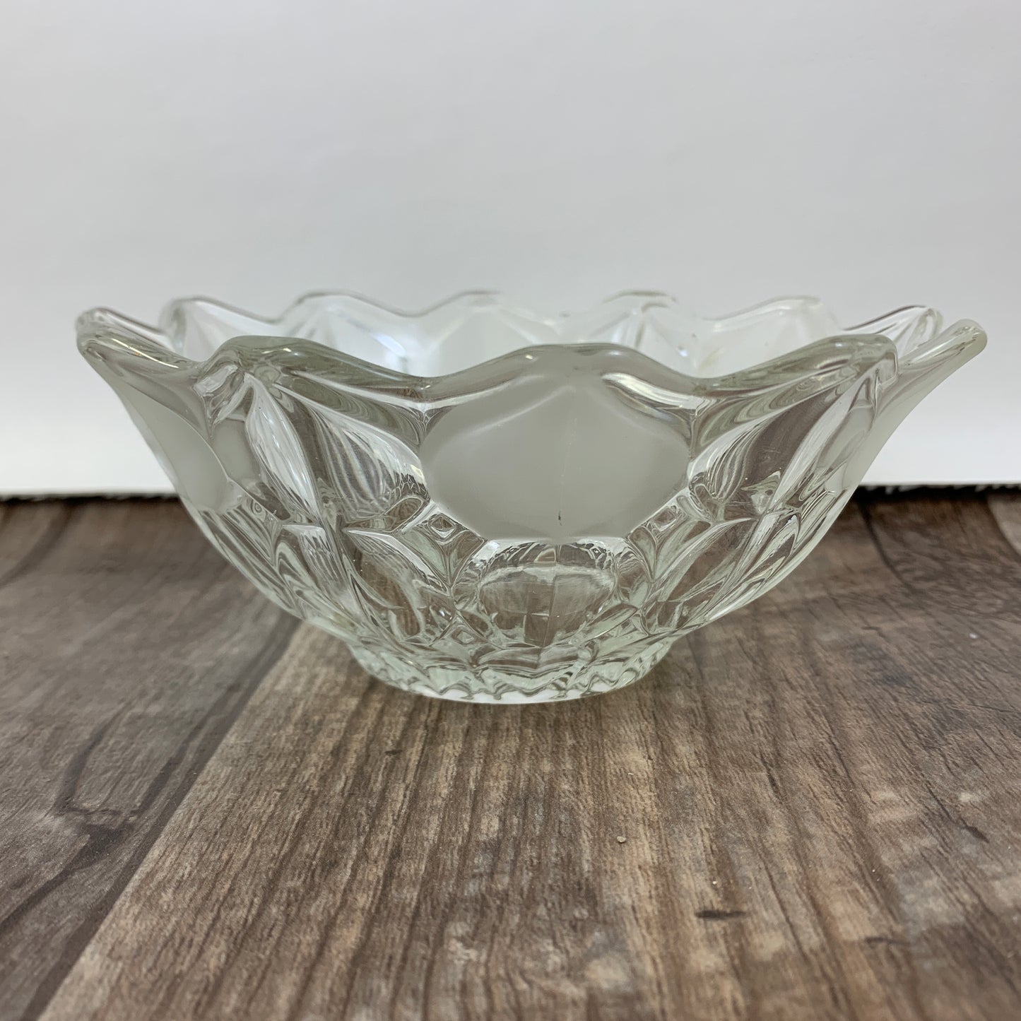 Clear Glass Bowl with Thumbprint Pattern, Small Vintage Serving Bowl