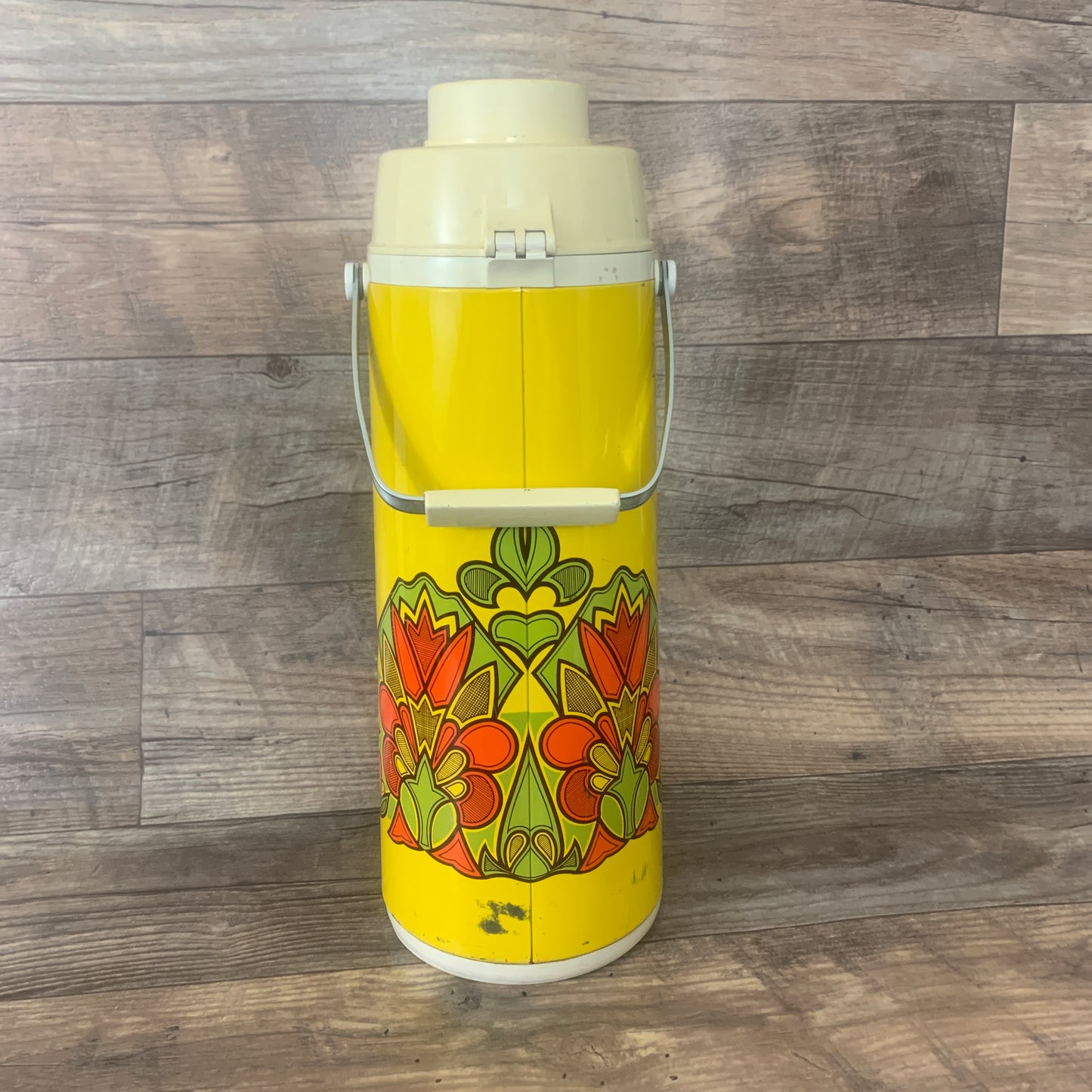 Vintage Insulated Thermos  Mid Century Coffee Server Vintage  Insulated Carafe Vintage 70s Psychedelic Pattern